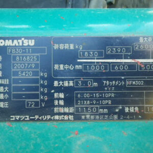 Xe nâng điện 3 tấn Komatsu FB30-11